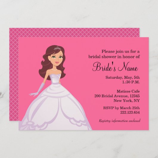 Brautdusche Einladung (Vorne/Hinten)