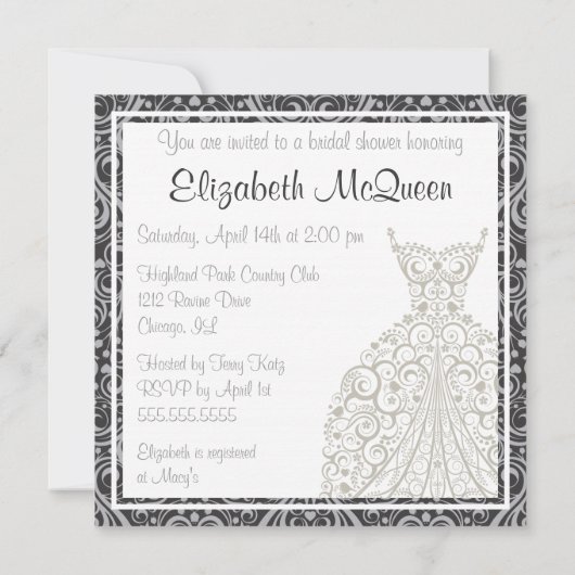 Brautdusche Einladung (Rückseite)