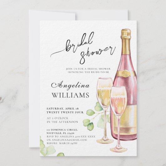 Brautdusche Einladung (Vorderseite)