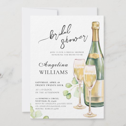 Brautdusche Einladung (Vorderseite)