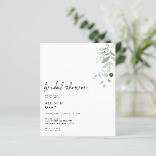 Brautdusche Einladung (Stehend Vorderseite)