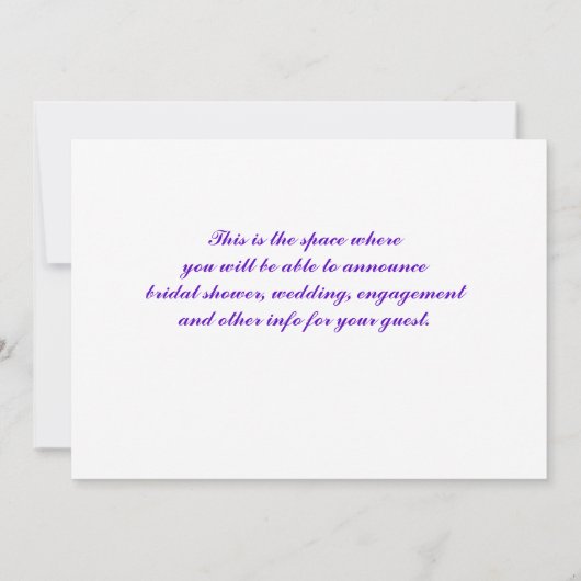 Brautdusche Einladung (Rückseite)