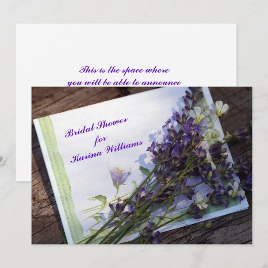 Brautdusche Einladung (Vorne/Hinten)