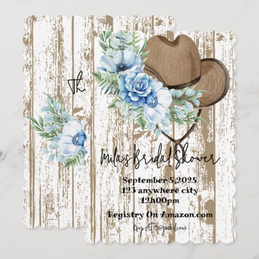 Brautdusche Einladung (Vorne/Hinten)