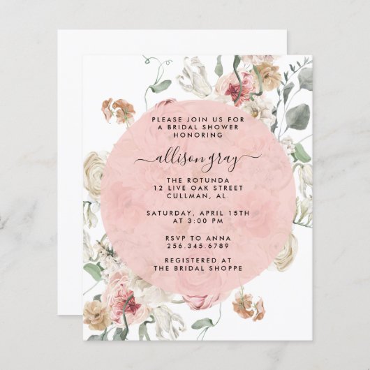 Brautdusche Einladung | Annabeth (Vorne/Hinten)