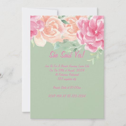 Brautdusche Einladung, Blumenladen Save The Date (Vorderseite)