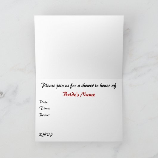 Brautdusche Einladung : Braut & Bräutigam (Innenseite)