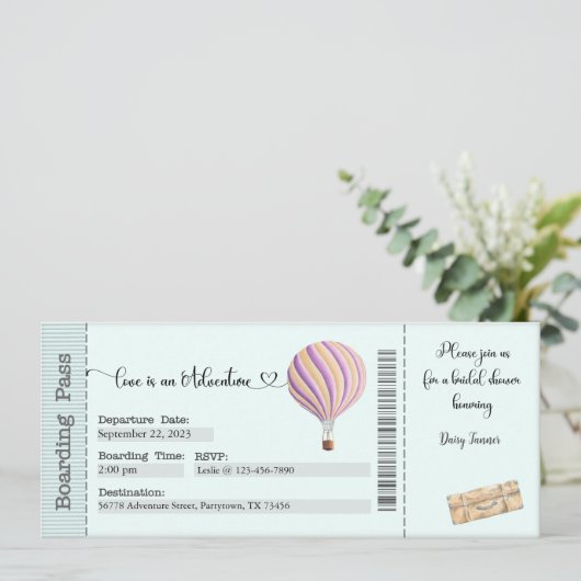 Brautdusche Einladung, Brautparty für Abenteuer Einladung (Stehend Vorderseite)