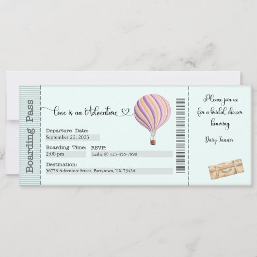 Brautdusche Einladung, Brautparty für Abenteuer Einladung (Vorderseite)