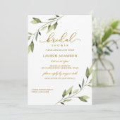 Brautdusche Einladung - Elegante Messe Grün (Stehend Vorderseite)