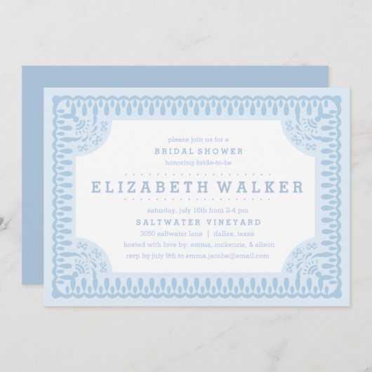 Brautdusche Einladung | Fiesta Olé (Vorne/Hinten)