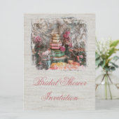 Brautdusche Einladung Grau Chic Einladung (Stehend Vorderseite)