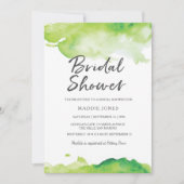 Brautdusche Einladung | Grüne Wasserfarbe (Vorderseite)