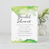 Brautdusche Einladung | Grüne Wasserfarbe (Stehend Vorderseite)