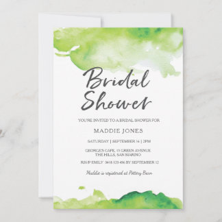 Brautdusche Einladung | Grüne Wasserfarbe