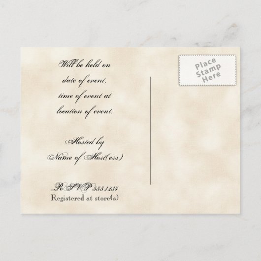 Brautdusche Einladung Herbst Weinleder (Rückseite)