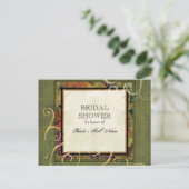 Brautdusche Einladung Herbst Weinleder (Stehend Vorderseite)