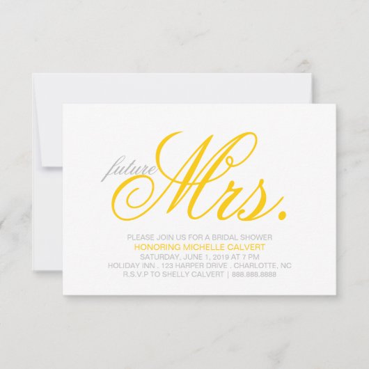 Brautdusche Einladung| künftige Frau Einladung (Vorderseite)