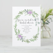 Brautdusche Einladung Lavendel und Grün (Stehend Vorderseite)