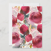 Brautdusche Einladung Marsala Chic Boho Floral (Rückseite)