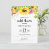 Brautdusche Einladung mit Kaskadenblumen (Stehend Vorderseite)