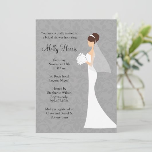 Brautdusche Einladung mit passenden Umschlägen (Stehend Vorderseite)