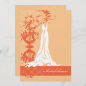 Brautdusche Einladung| Orange Einladung (Vorne/Hinten)