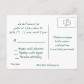 Brautdusche Einladung Postkarte (Rückseite)