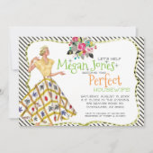 Brautdusche Einladung | Retro-Hausfrau (Vorderseite)