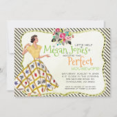 Brautdusche Einladung | Retro-Hausfrau (Vorderseite)