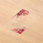 Brautdusche Einladung rosa Blumendesign (Ablage )