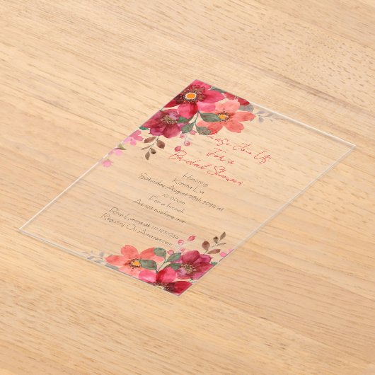 Brautdusche Einladung rosa Blumendesign (Ablage )