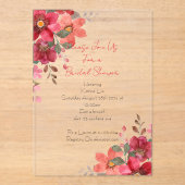 Brautdusche Einladung rosa Blumendesign (Vorderseite)