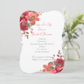 Brautdusche Einladung rosa Blumendesign (Stehend Vorderseite)