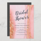 Brautdusche Einladung - Rosa Goldmedaille Glitzer (Vorne/Hinten)