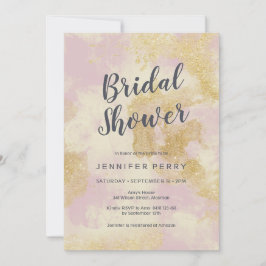 Brautdusche Einladung - Rosa Goldmedaille Glitzer