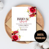 Brautdusche Einladung Rotes Brautparty