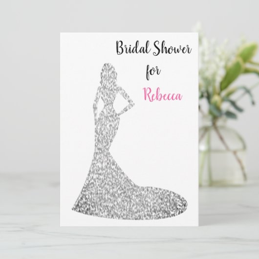 Brautdusche Einladung - Sparkle und Shine (Stehend Vorderseite)