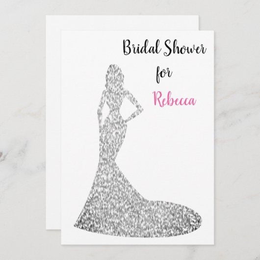 Brautdusche Einladung - Sparkle und Shine (Vorne/Hinten)