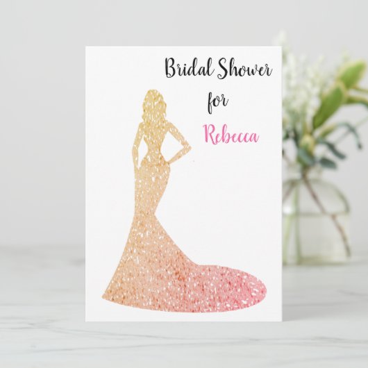 Brautdusche Einladung - Sparkle und Shine (Stehend Vorderseite)