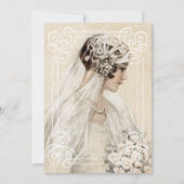 Brautdusche Einladung Vintage Braut mit Rahmen (Vorderseite)