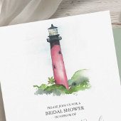 Brautdusche Einladung Wasserfarben Leuchtturm