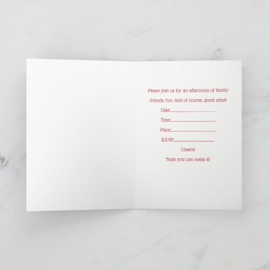 Brautdusche Einladung Weinprobe oder Weinkeller (Innenseite)