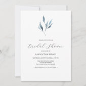 Brautdusche Einladungen Dusty Blue Botanicals (Vorderseite)