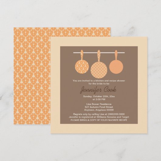 Brautdusche Einladungen Kochthema (Vorne/Hinten)