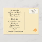 Brautdusche, eleganter gelber Damast Einladungspostkarte (Rückseite)