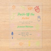 Brautdusche frisch vom Markt Acryleinladungen (Vorderseite)