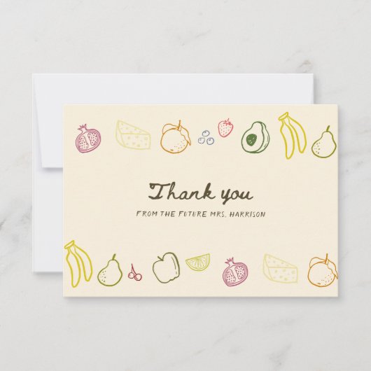 Brautdusche frisch vom Markt Dankeskarte (Vorderseite)