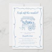 Brautdusche frisch vom Markt Einladung (Vorderseite)
