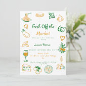 Brautdusche frisch vom Markt Einladung (Stehend Vorderseite)